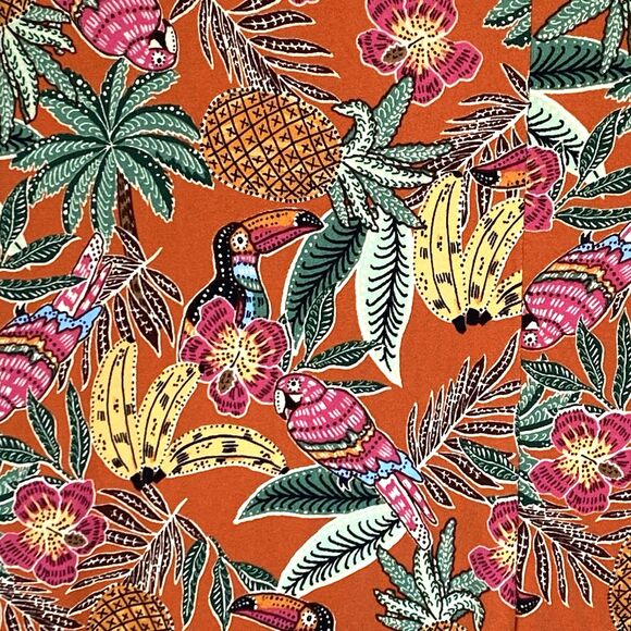 Cuddl Duds Women Jumpsuit 2X Rainforest Print V-Neck Sleeveless Slit Hem Stretch - Picture 7 of 11